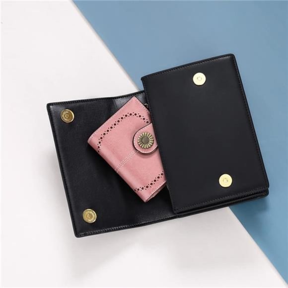 Small Womens Wallet Leather Bifold Card Holder RFID Blocking Zipper Coin Pocket - Picture 3 of 6
